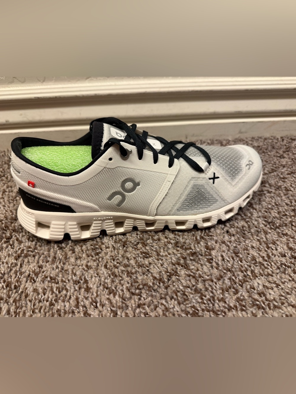 On Running Womens CloudTec Trainer in White with Black and Green